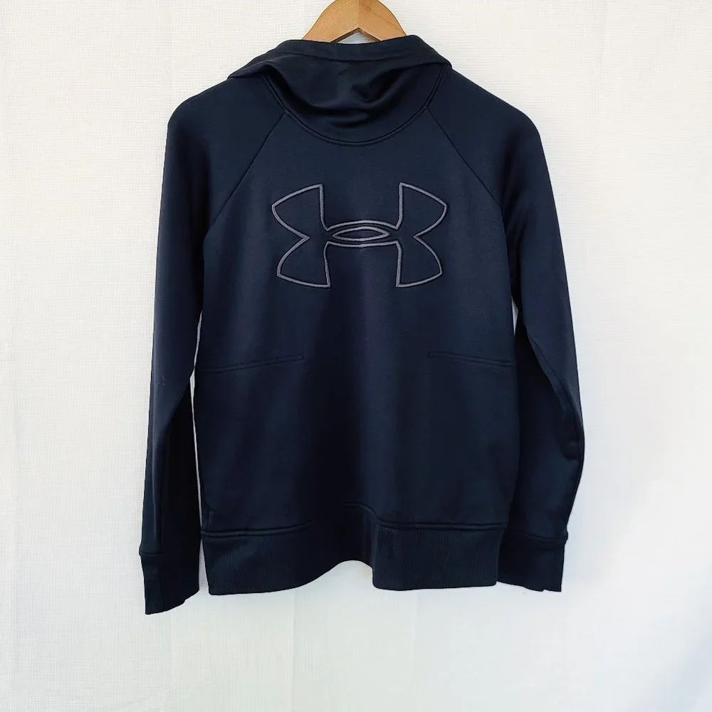 Under Armour ColdGear Black Loose Fit Pullover Hooded Sweatershirt Women's Small